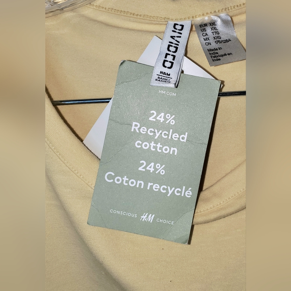 H&M Boxy Cropped Tee In Yellow - Picture 6 of 8